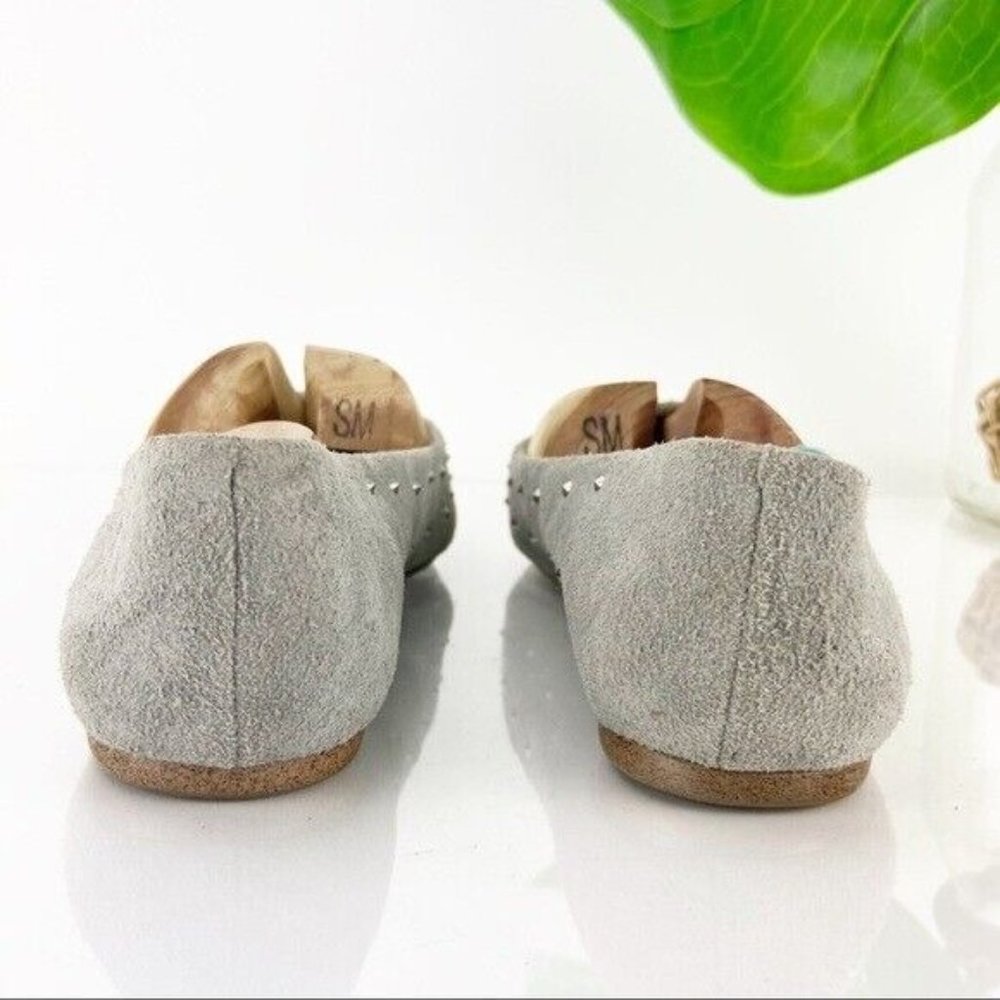 J Crew Women's Ballet Flat Size 8.5 Pointed Suede Light Gray Silver Beads Comfy - Picture 7 of 12